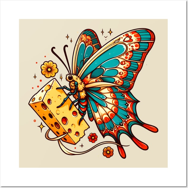 Cheese butterfly cheese lover Wall Art by Japanese Fever